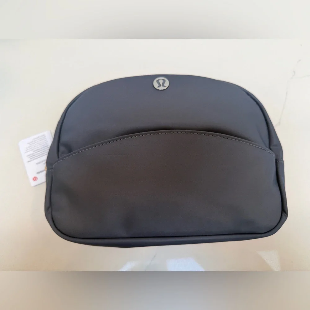 NWT Lululemon City Essential Pouch Duo in Oil Grey with Silver Hardware
